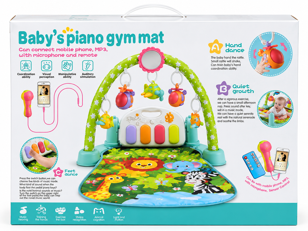 BABY’S PIANO GYM MAT kūdikių žaidimų kilimėlis