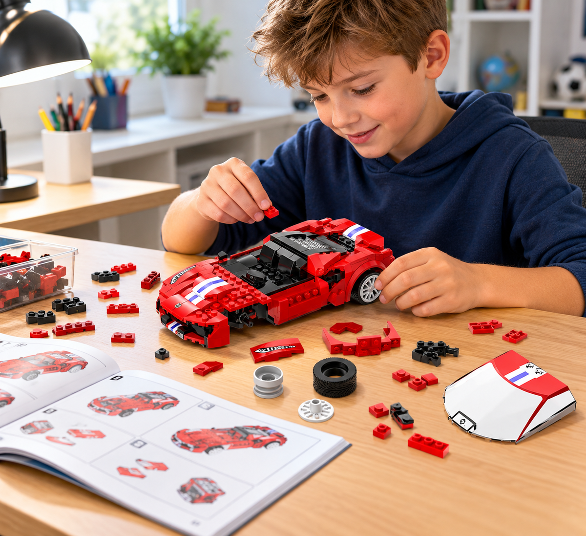 Lenktyninio automobilio konstruktorius valdomas pulteliu