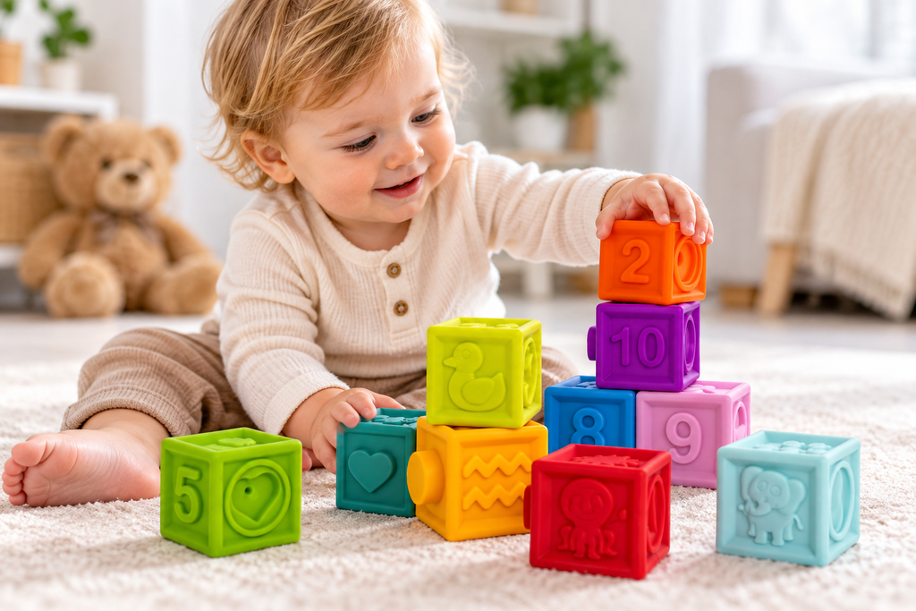 SQUEEZE BLOCK minkštų sensorinių kaladėlių rinkinys
