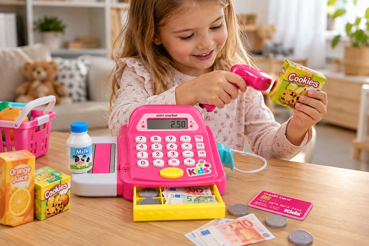 DELUXE CASH REGISTER vaikiškas kasos aparatas