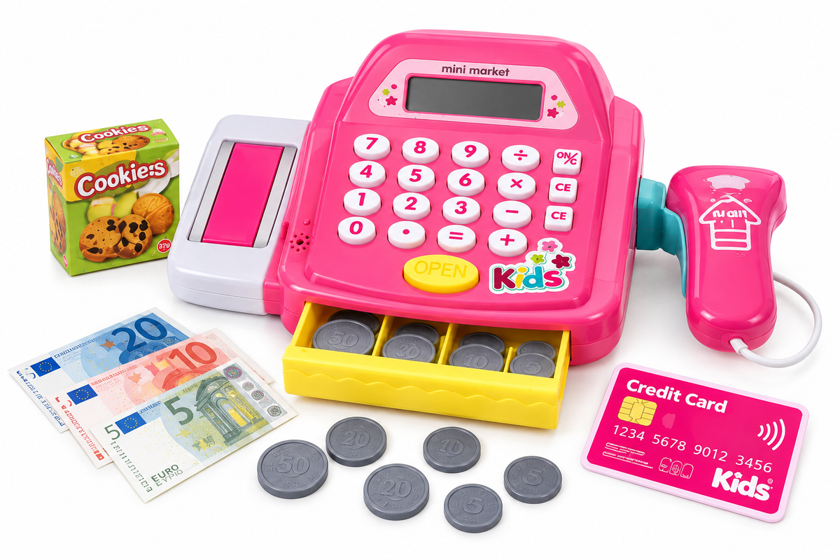 DELUXE CASH REGISTER vaikiškas kasos aparatas