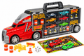 DIE-CAST CAR žaislinis sunkvežimis-lagaminas su automobiliais ir priedais