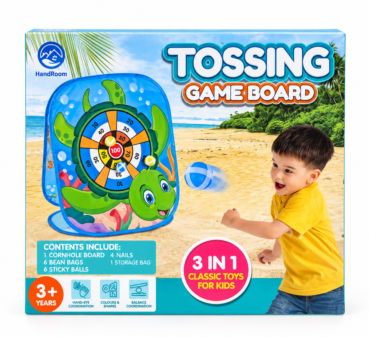 3-in-1 žaidimas „Tossing Game Board“