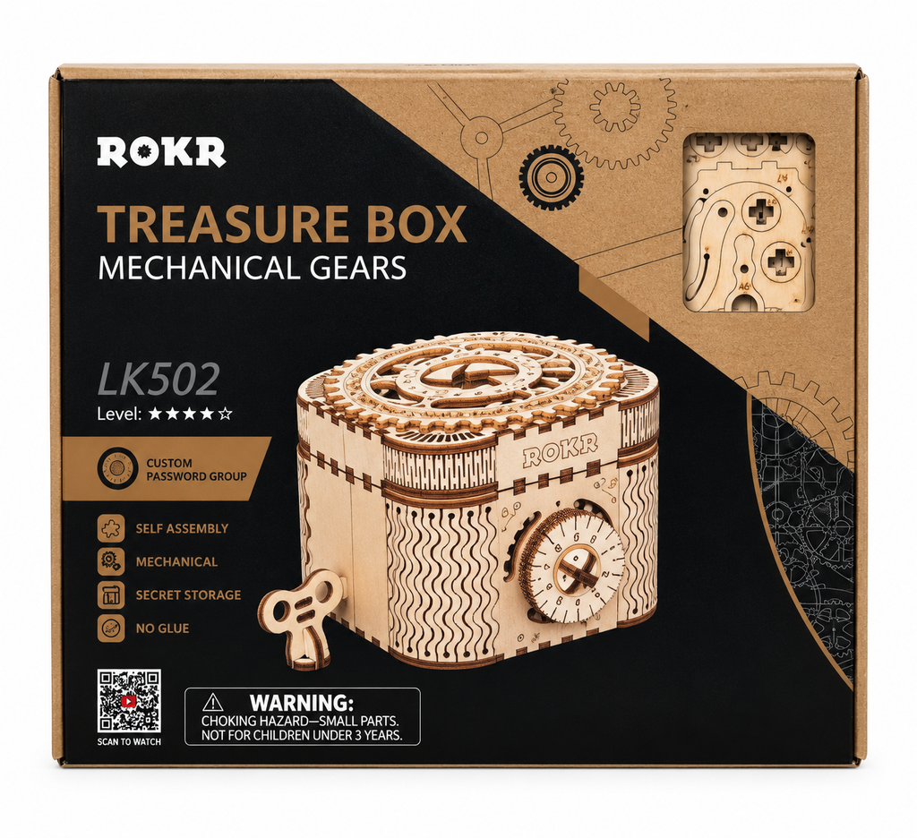 TREASURE BOX medinė mechaninė dėlionė